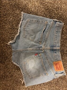 Levi's Light Blue High-Waist Denim Cutoff Shorts